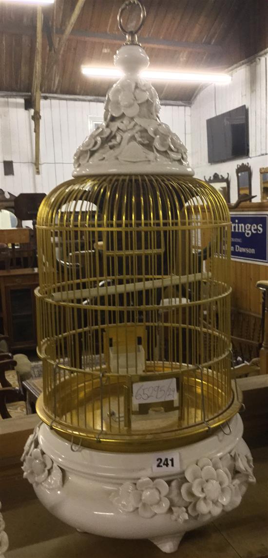 Ornamental ceramic bird cage